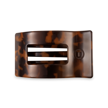 TELETIES - Flat Rectangle Hair Clip | Medium | Tortoise