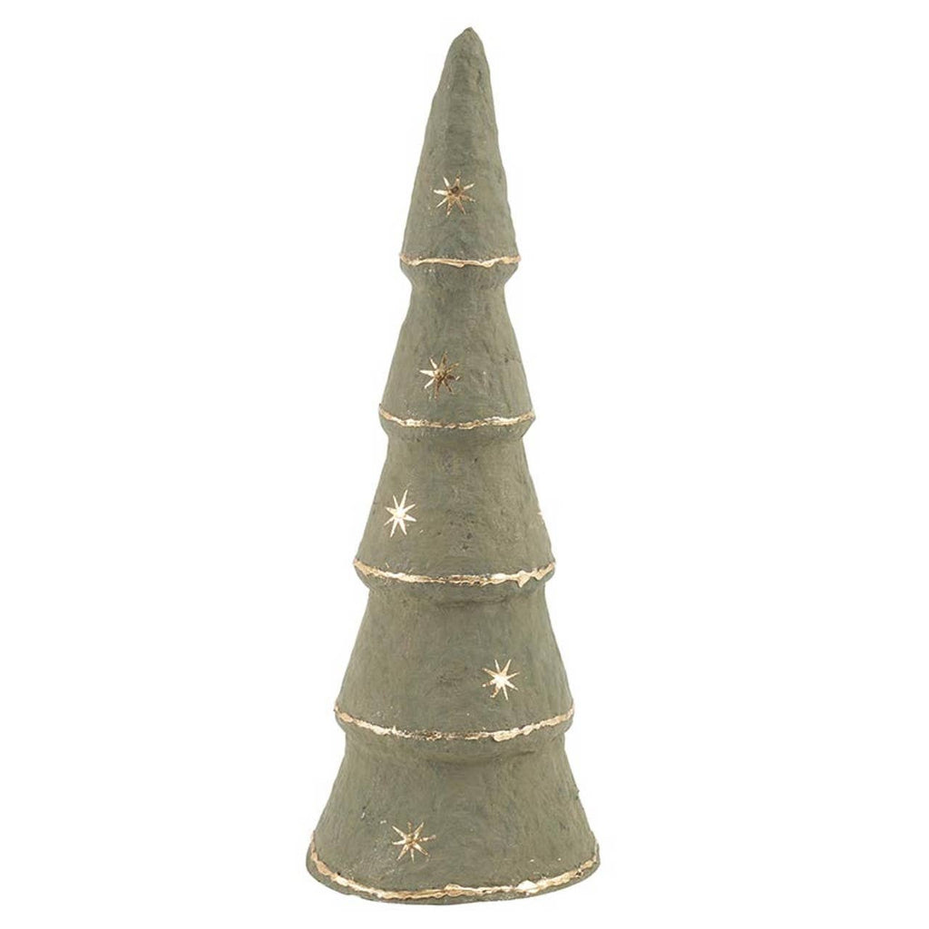 Santa Barbara Design Studio by Creative Brands - Paper-Mache Tree - Forest Fog Gold Stars - Set of 3