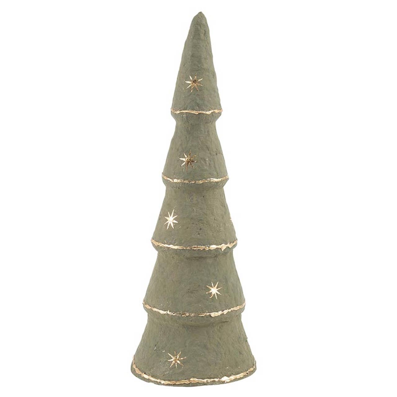 Santa Barbara Design Studio by Creative Brands - Paper-Mache Tree - Forest Fog Gold Stars - Set of 3