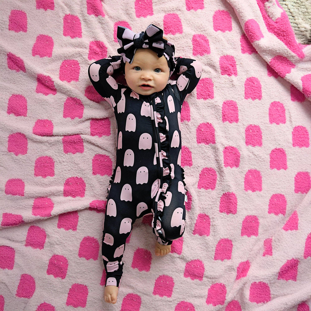 Gigi and Max - Shade Black RUFFLE ZIP Bamboo Sleepies Little Halloween