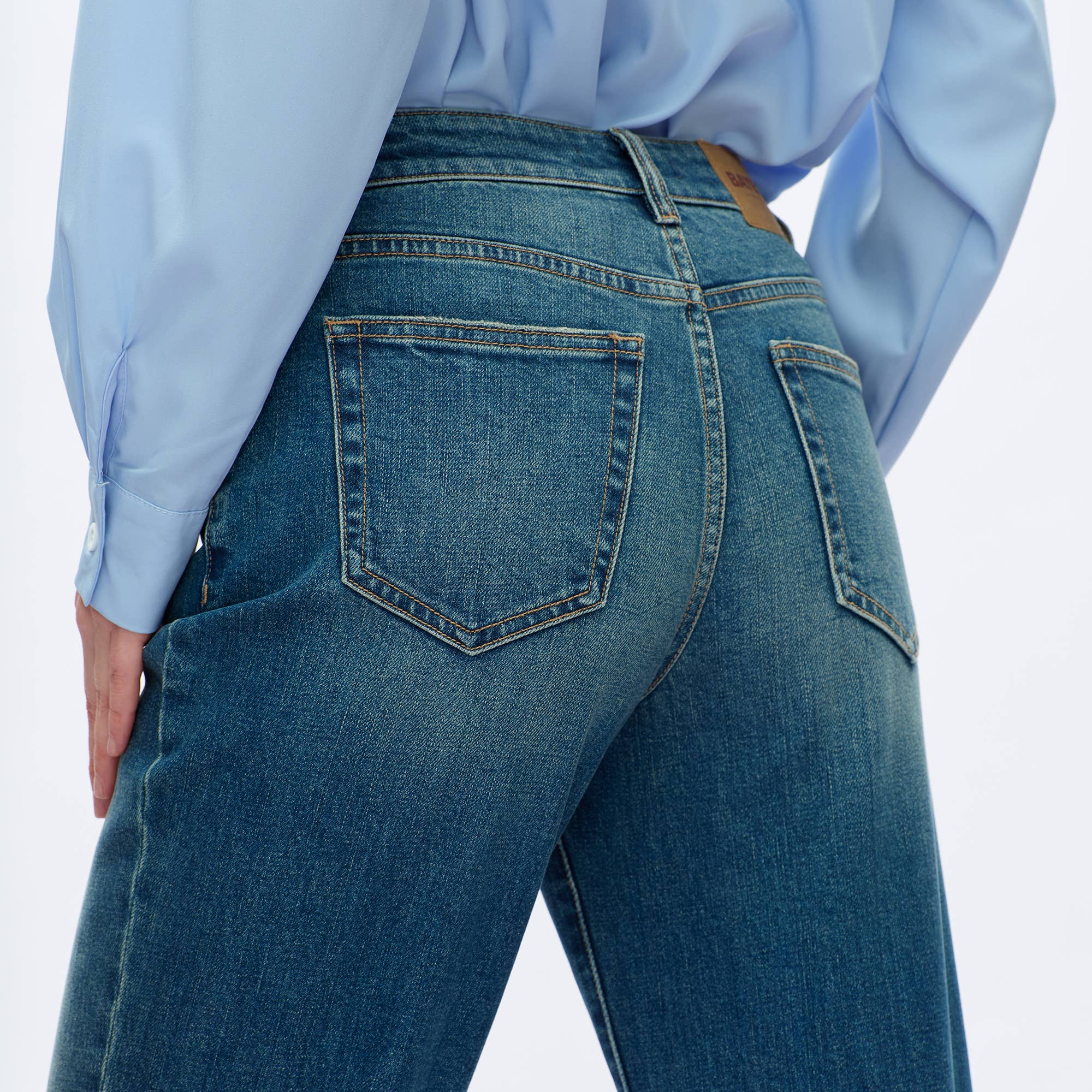 BAYEAS - MID RISE STRAIGHT JEANS WITH FINISHED HEM