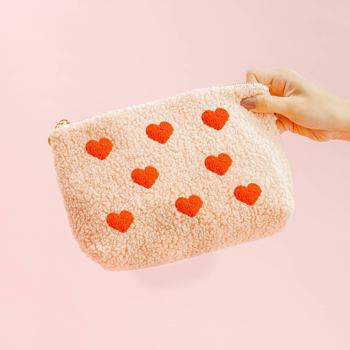 The Darling Effect - Teddy Pouch- Hearts Pink
