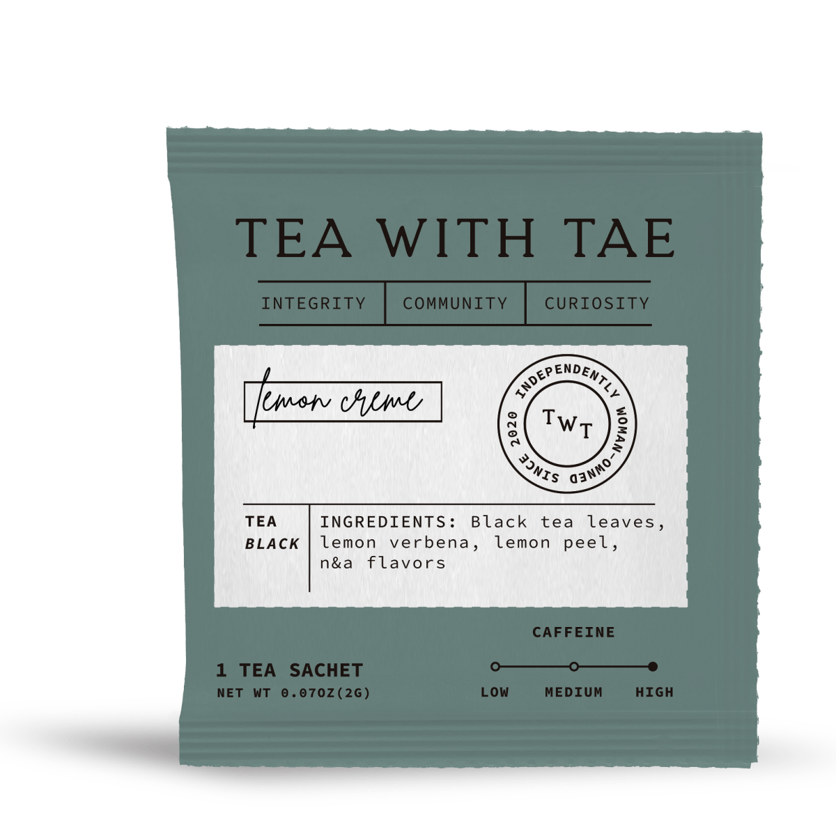 Tea with Tae - Lemon Crème Black Tea - Individually Wrapped Tea Bag