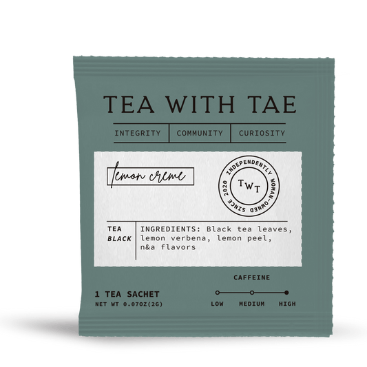 Tea with Tae - Lemon Crème Black Tea - Individually Wrapped Tea Bag