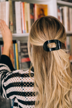 TELETIES - Jet Black Small Flat Round Clip