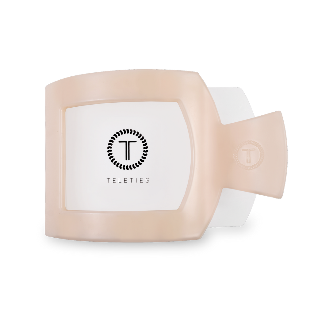 TELETIES - Almond Beige Large Flat Square Clip