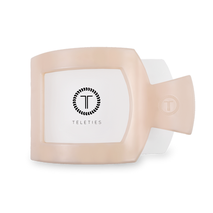TELETIES - Almond Beige Large Flat Square Clip