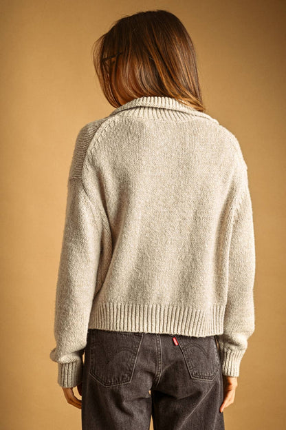 Frankie Cardigan Sweater w/ Toggle Closure - Oatmeal