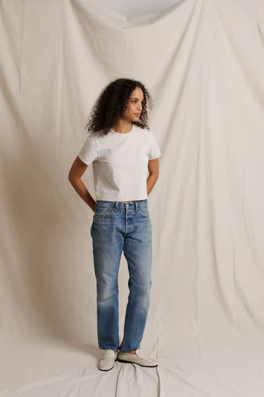 perfectwhitetee - sage 90s crewneck jersey tee - whitecap grey