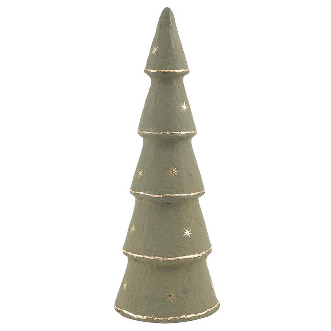 Santa Barbara Design Studio by Creative Brands - Paper-Mache Tree - Forest Fog Gold Stars - Set of 3