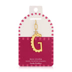 Lucky Feather - Enamel Bag Charm / Keychain - Letter - G