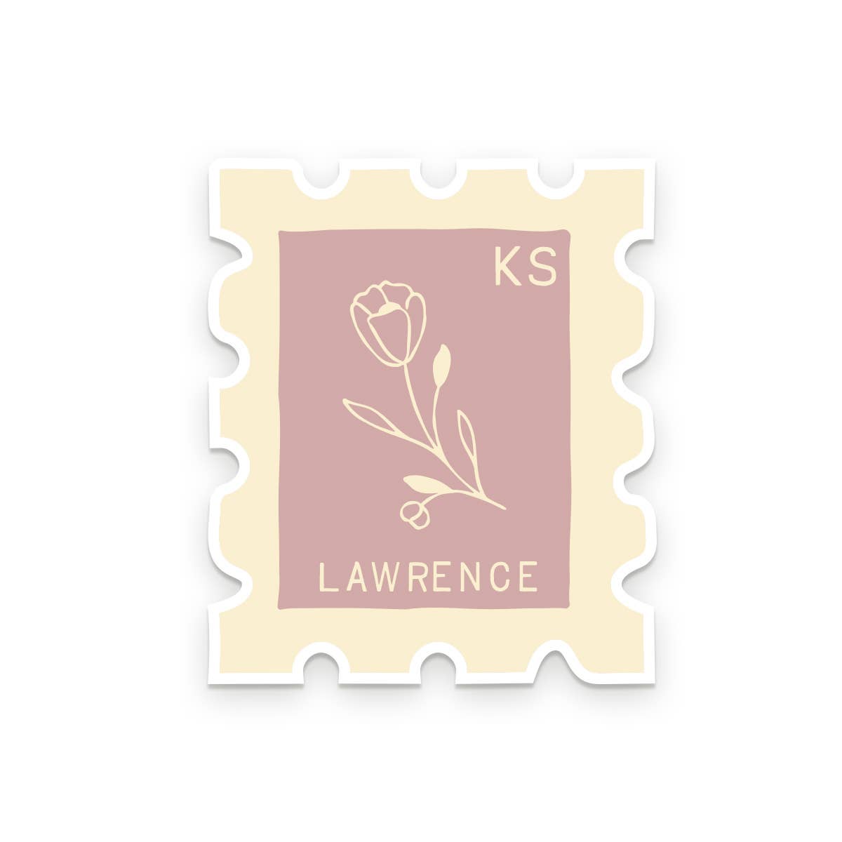 Ruff House Print Shop - Custom City Stamp Sticker - Atlantic, IA