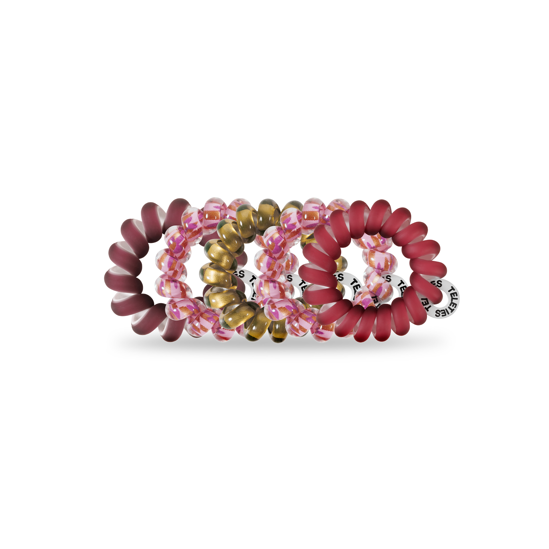 TELETIES - Spiral Hair Coils | Tiny | Burgundy Bliss Hair Ties