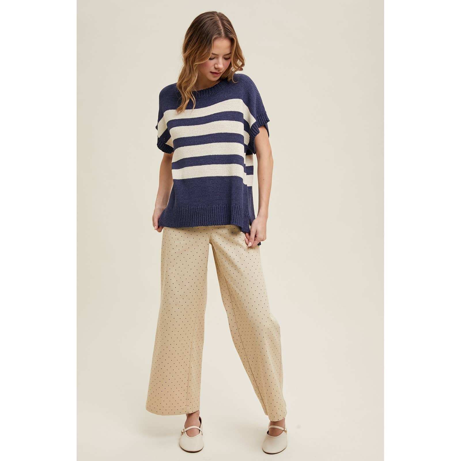 Wishlist Apparel - STRIPED DROP SHOULDER SWEATER TOP