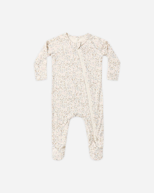 Quincy Mae - Bamboo Zip Footie Bloom