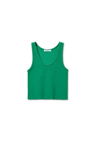 perfectwhitetee - blondie rib tank -  grass green