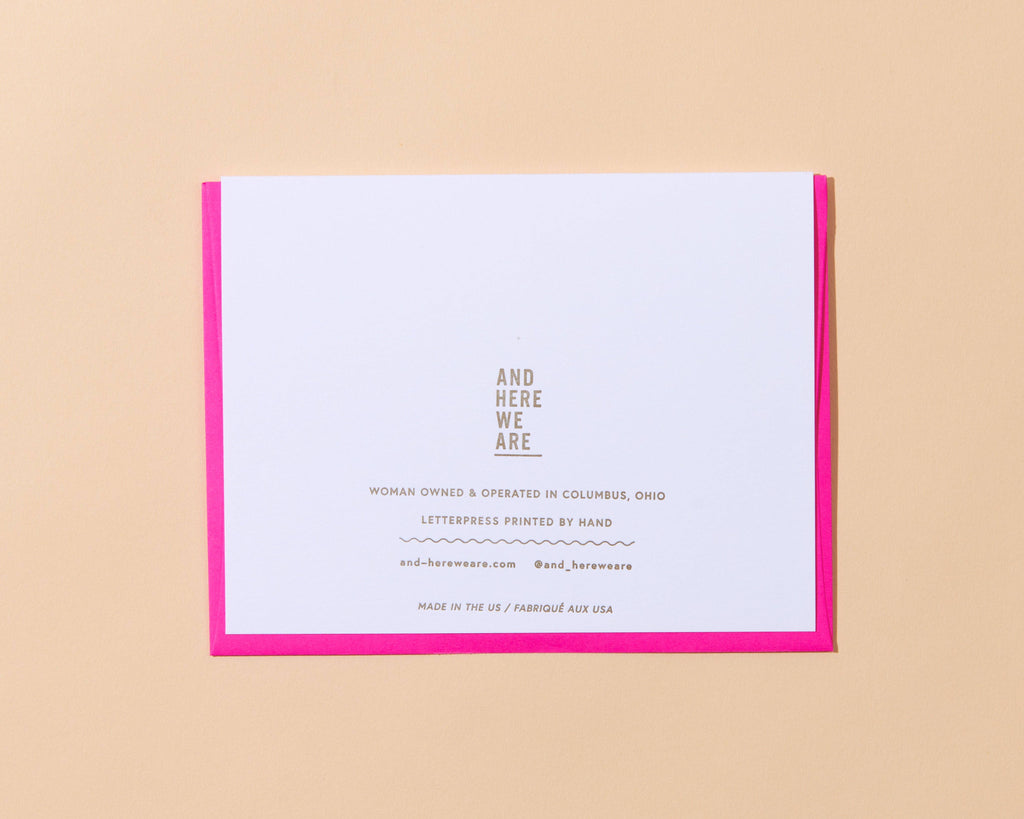 And Here We Are - Cheers, Jerks Letterpress Greeting Card - New Years