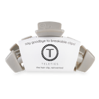 TELETIES - Classic Hair Clip | Large | Silver Flames