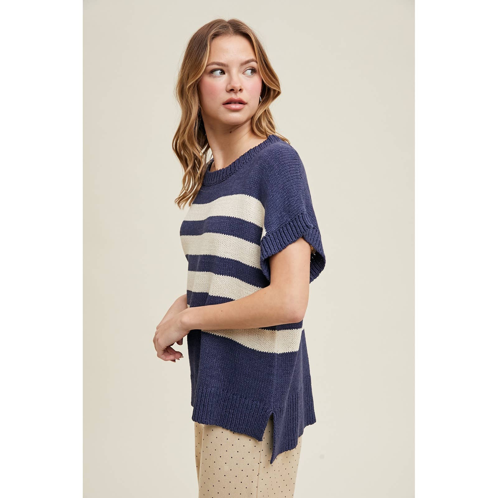 Wishlist Apparel - STRIPED DROP SHOULDER SWEATER TOP