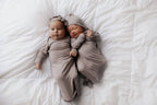 Three Little Tots - Harbor Mist Taupe Knotted Gown