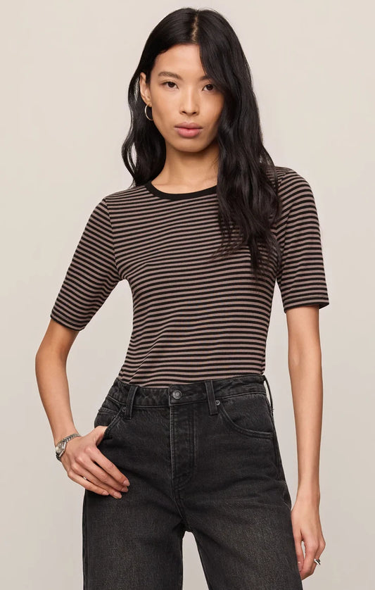 Z Supply Freida Striped Tee - Wild Mushroom
