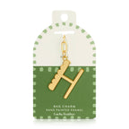 Lucky Feather - Enamel Bag Charm / Keychain - Letter - H