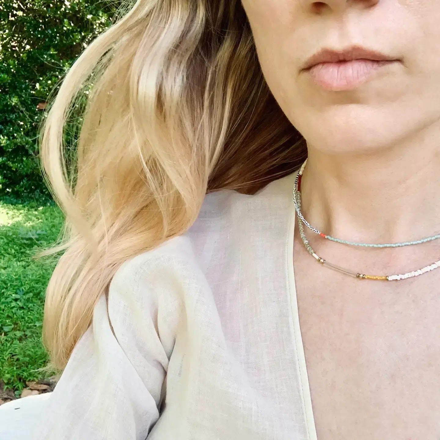 Alice Rise - Thinnest Line necklace in Marigold