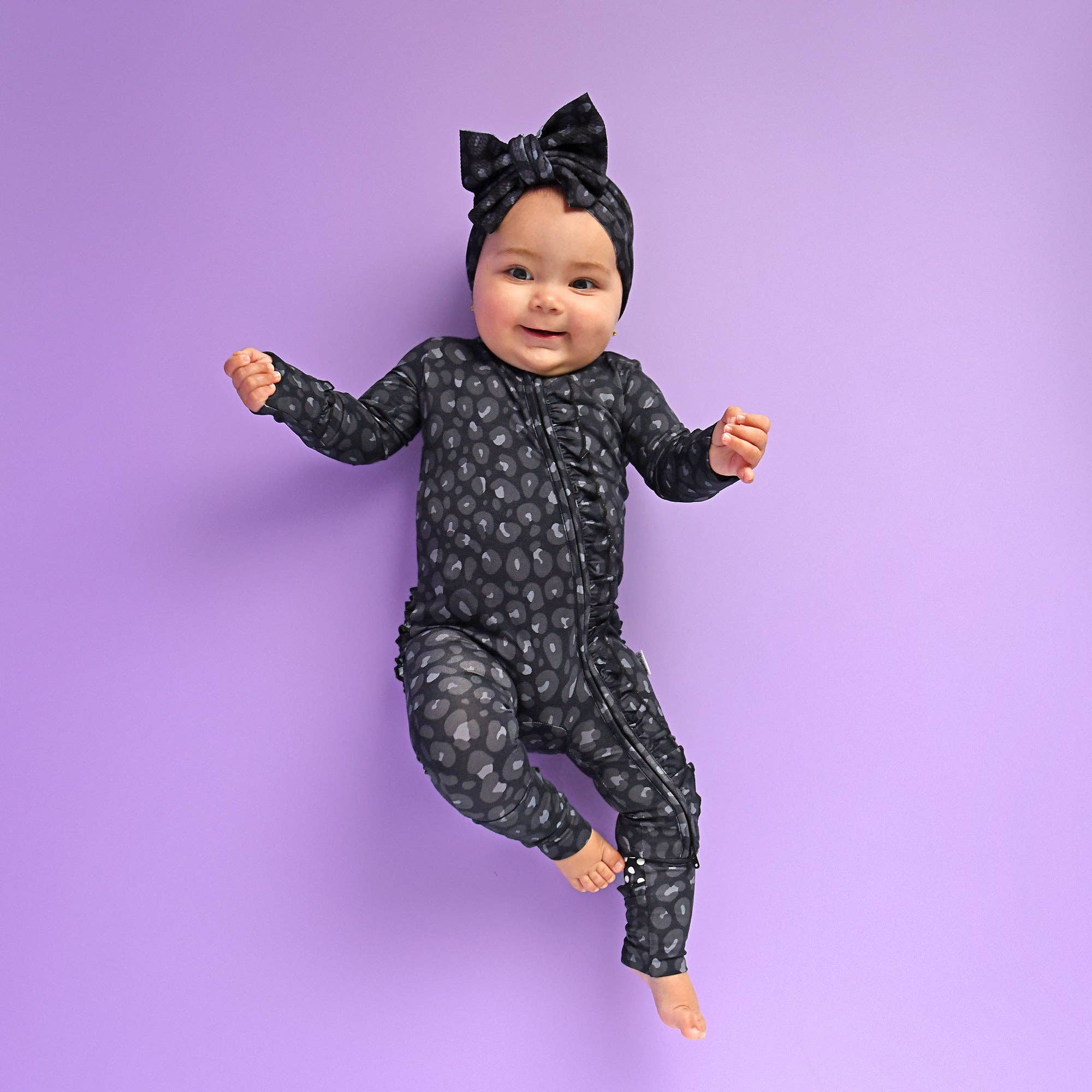 Gigi and Max - Ash Black Leopard Headwrap Halloween Hair Accessory Headband