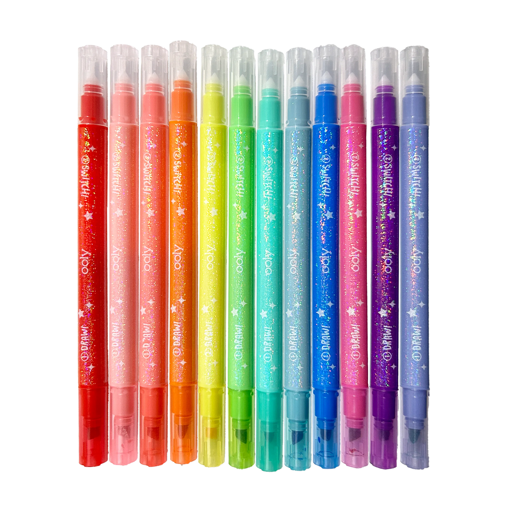 OOLY - Switch-Eroo Sparkle Glittery Color Changing Markers- 12 pc