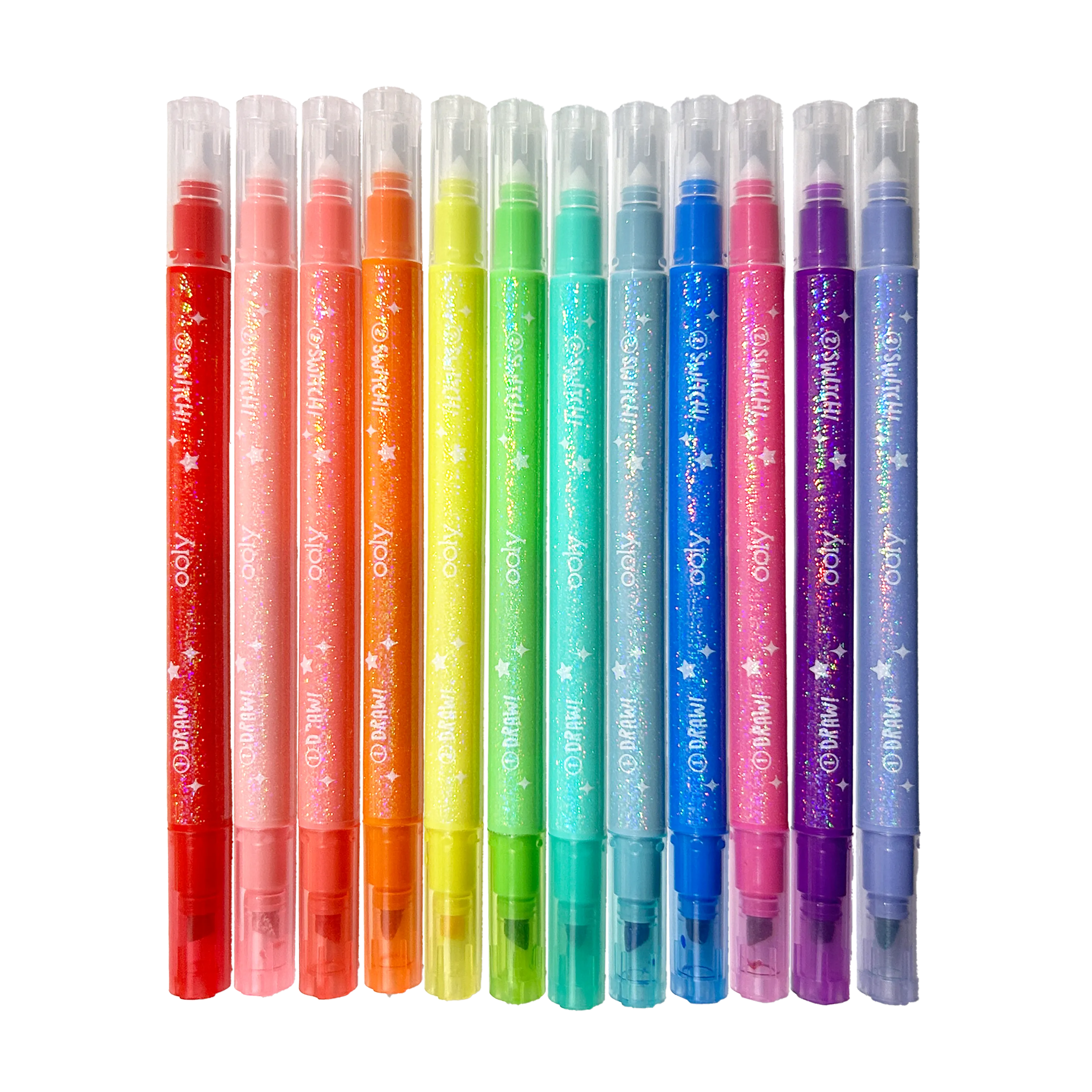 OOLY - Switch-Eroo Sparkle Glittery Color Changing Markers- 12 pc