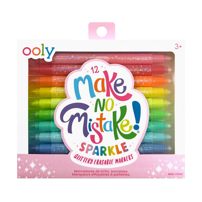 OOLY - Make no Mistake!: Glittery Erasable Markers (Set of 12)