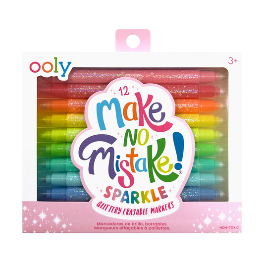 OOLY - Make no Mistake!: Glittery Erasable Markers (Set of 12)