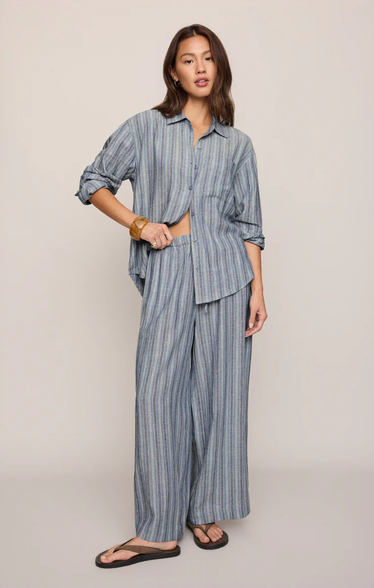 Z Supply - The Perfect Striped Linen Button Down - Indigo