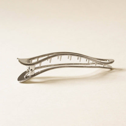 nar'sha - Long Metal Hair Claw Clip | Silver