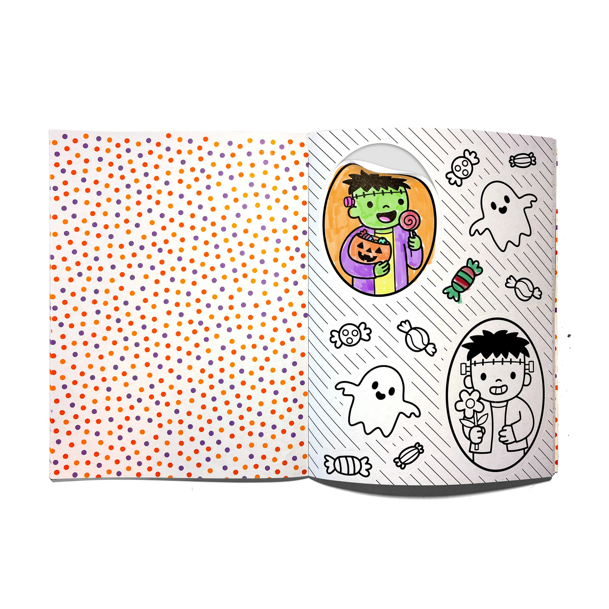 OOLY - Stickiville Color-in' Sticker Book - Cute n Spooky Doodles - 30 Sheets