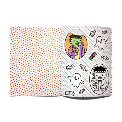 OOLY - Stickiville Color-in' Sticker Book - Cute n Spooky Doodles - 30 Sheets