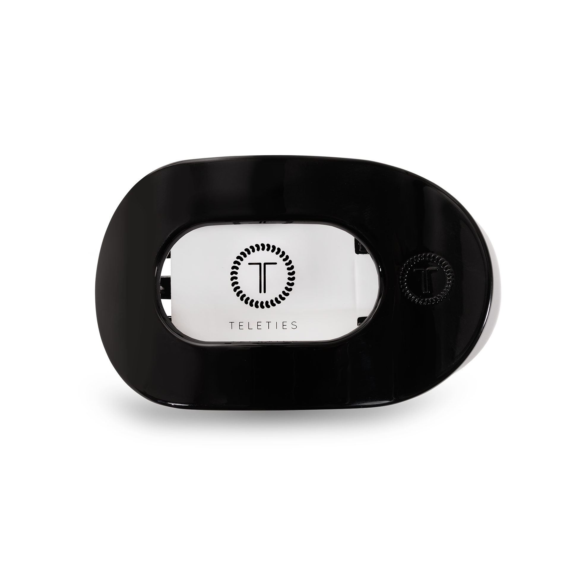 TELETIES - Jet Black Small Flat Round Clip