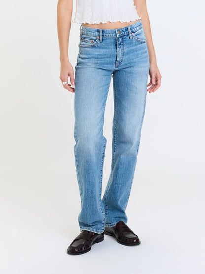 Daze Rebel Mid Rise Slim Straight Jeans - On Repeat