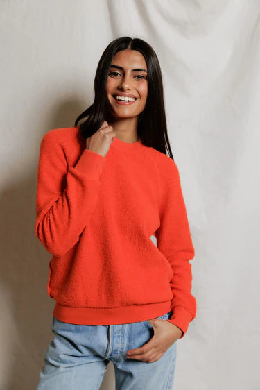 perfectwhitetee - ziggy inside out shrunken sweatshirt - clementine