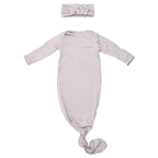 Three Little Tots - Harbor Mist Taupe Knotted Gown