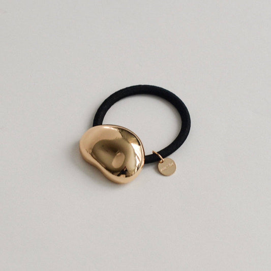 nar'sha - Pebble-Shaped Metal Cuff Hair Tie | Gold