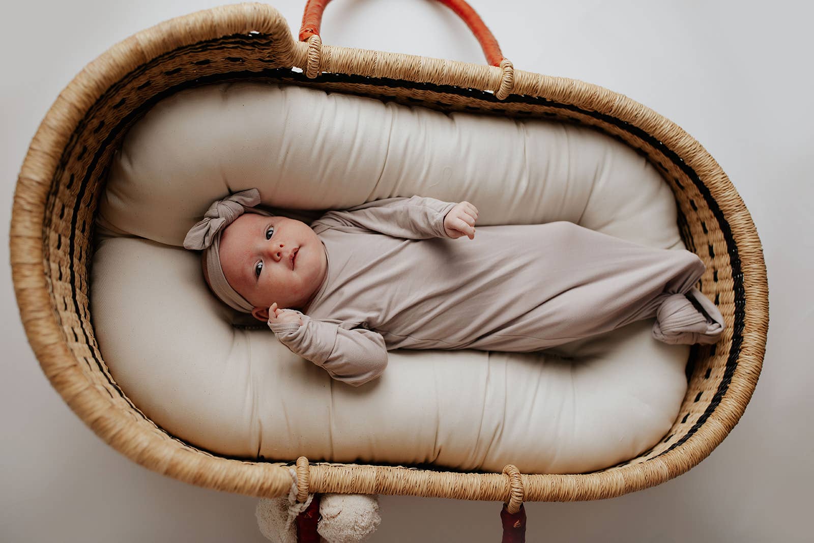 Three Little Tots - Harbor Mist Taupe Knotted Gown