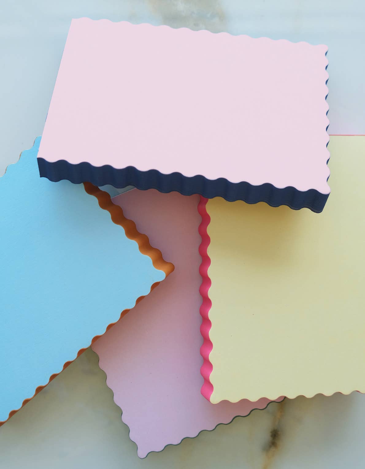 Idlewild Co. - Mini Wave Shaped Notepad | Sky + Tangerine Edge