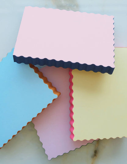 Idlewild Co. - Mini Wave Shaped Notepad | Sky + Tangerine Edge