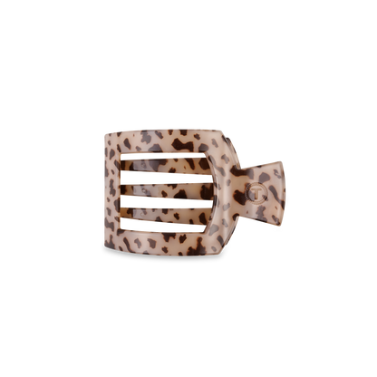 TELETIES - Square Flat Hair Clip | Small | Blonde Tortoise