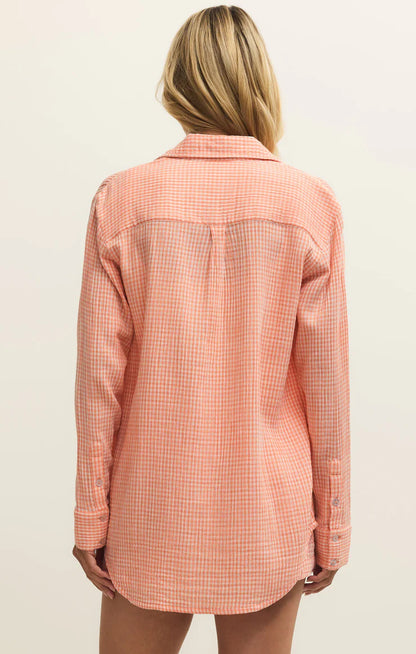 Z Supply Classic Gingham Top - Cantaloupe