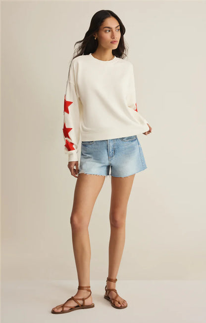 Z Supply Stars First Date Sweatshirt - Sea Salt