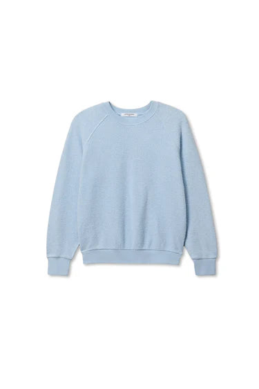 perfectwhitetee -  ziggy inside-out shrunken crewneck sweatshirt - powder blue