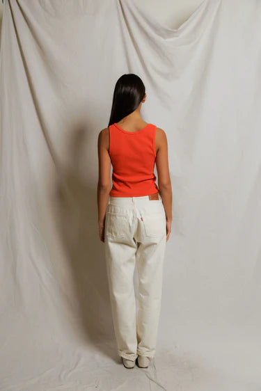 perfectwhitetee - blondie rib tank - clementine