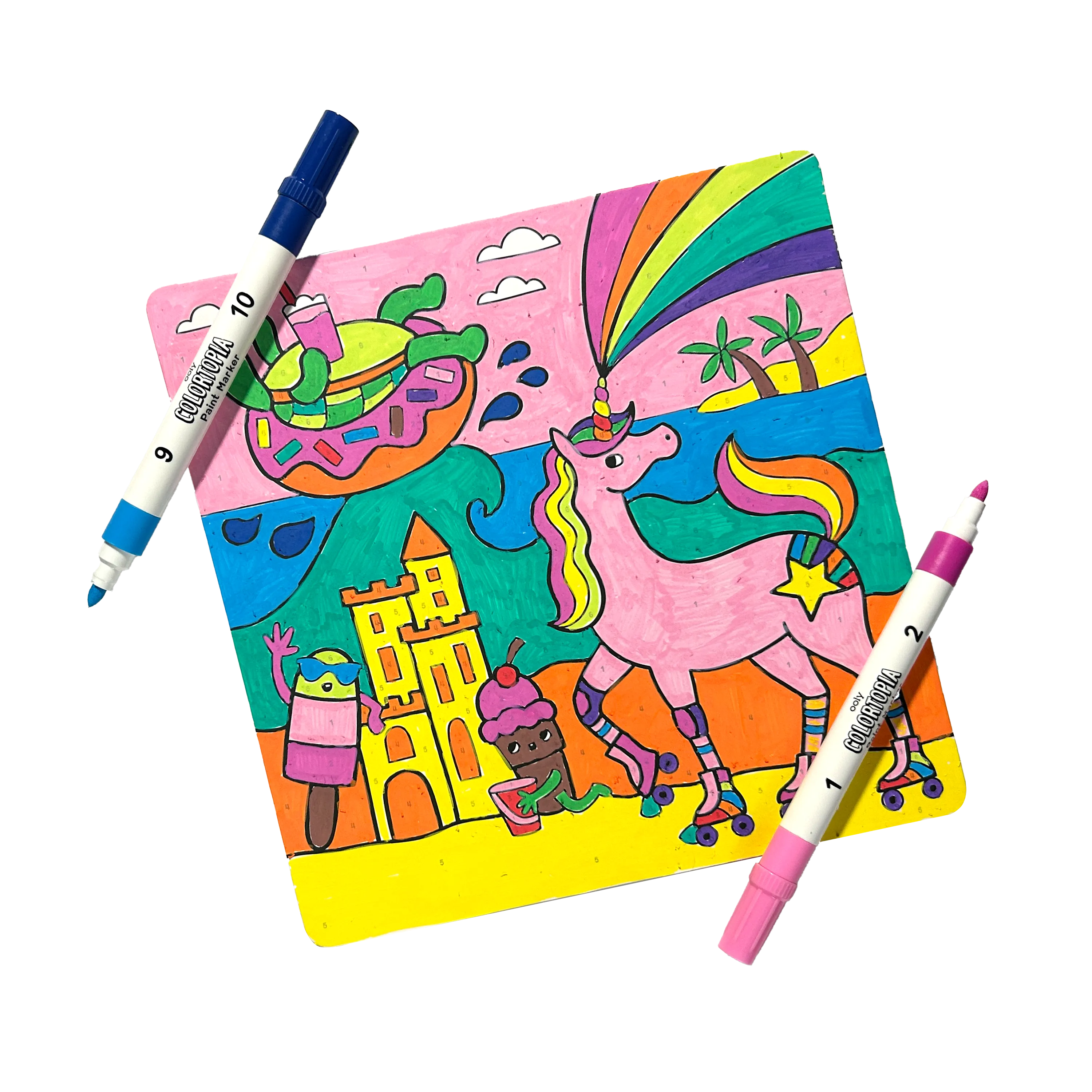 OOLY - Colortopia Paint Marker By Number Kit - Unicorn Funland